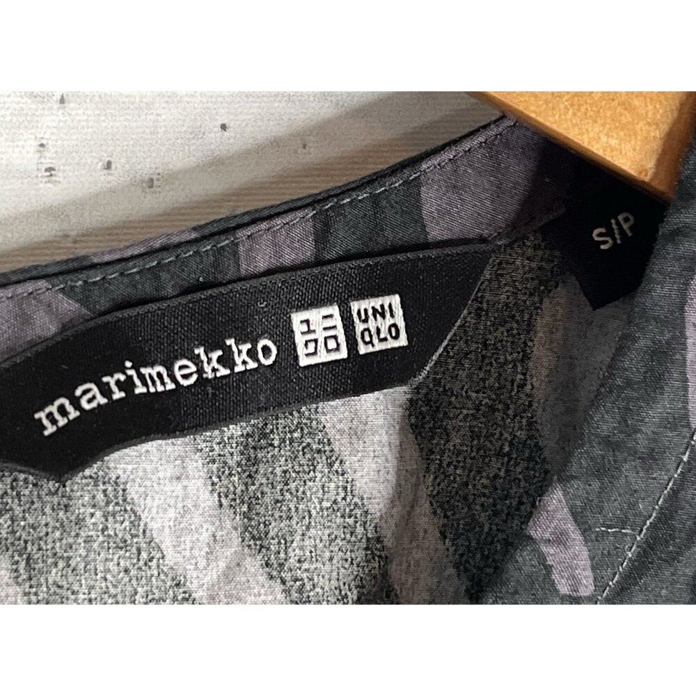 MARIMEKKO X UNIQLO Women's Black Gray Wavy Sleeveless A-Line Dress Small - Picture 3 of 6